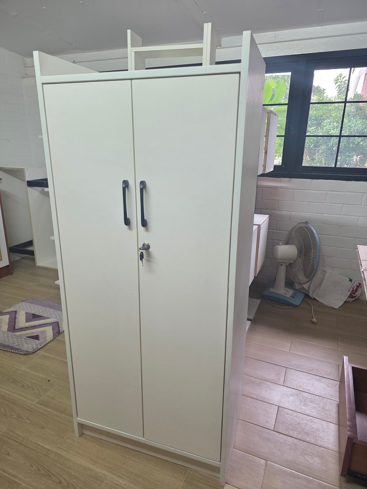 Wardrobe Rubber Blockboard With Door  ( White ) 24 x 14 x 54 Inches