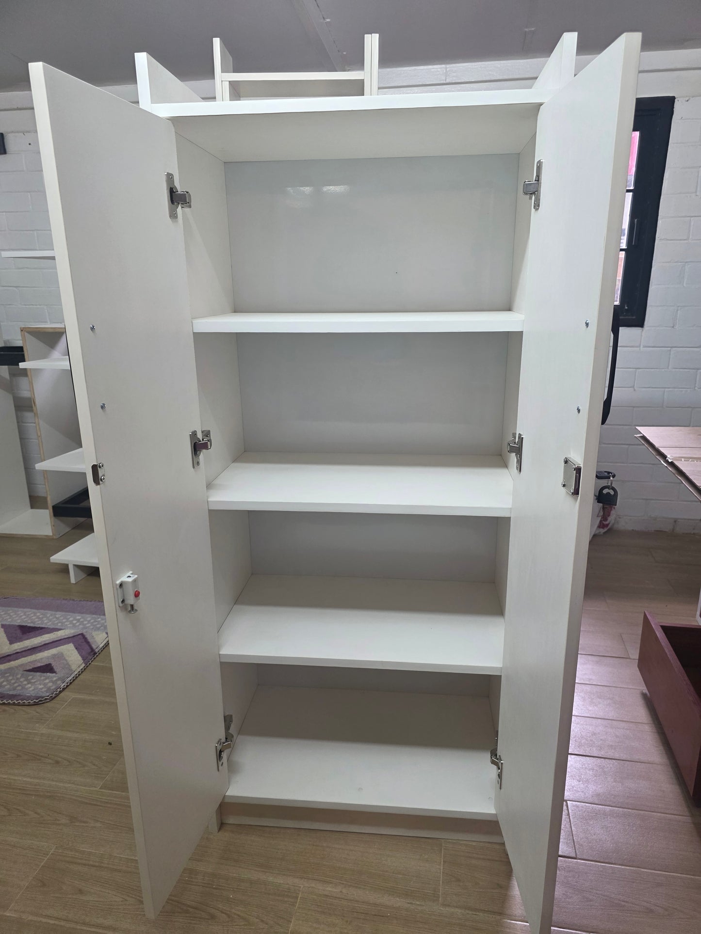 Wardrobe Rubber Blockboard With Door  ( White ) 24 x 14 x 54 Inches