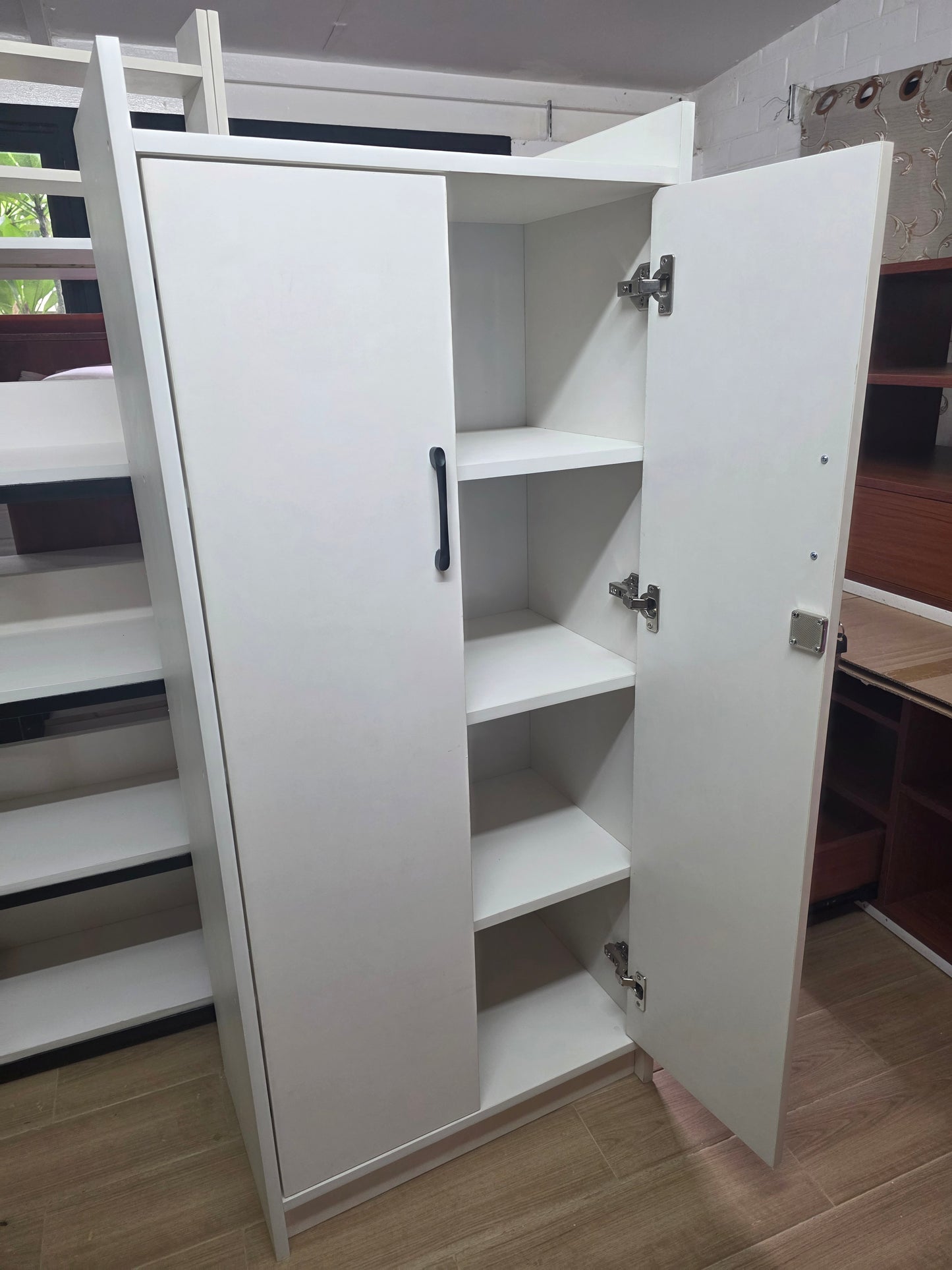 Wardrobe Rubber Blockboard With Door  ( White ) 24 x 14 x 54 Inches