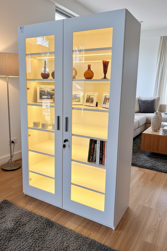 36 x 14 x 60 Inches Blockboard Cabinet with Lock & Lighting 7 Layers Code : T19