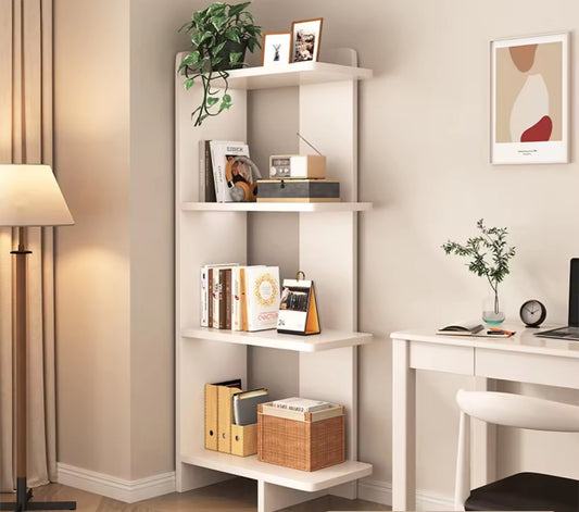 Book Shelf - Blockboard White - 4 Layer , Corner , L