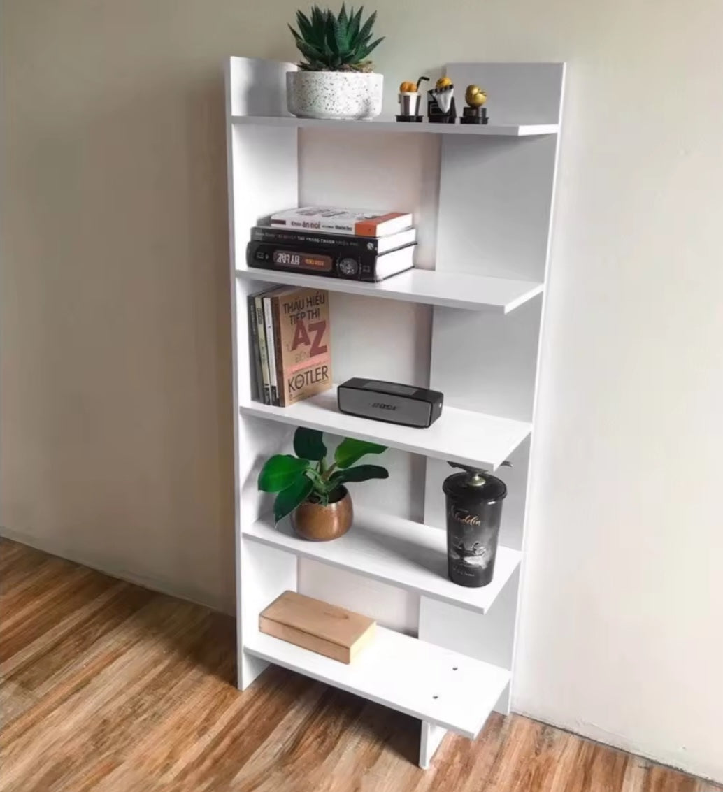 Book Shelf - Blockboard White - 4 Layer , Corner , L