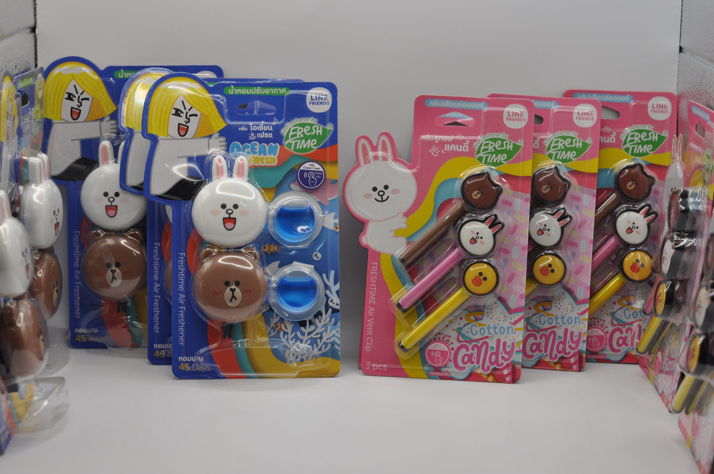 Vent Clip Air Freshener ( LINE FRIENDS Cotton Candy ) 3 Pcs