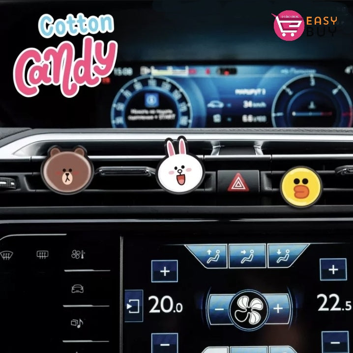 Vent Clip Air Freshener ( LINE FRIENDS Cotton Candy ) 3 Pcs