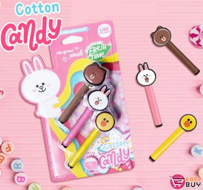 Vent Clip Air Freshener ( LINE FRIENDS Cotton Candy ) 3 Pcs